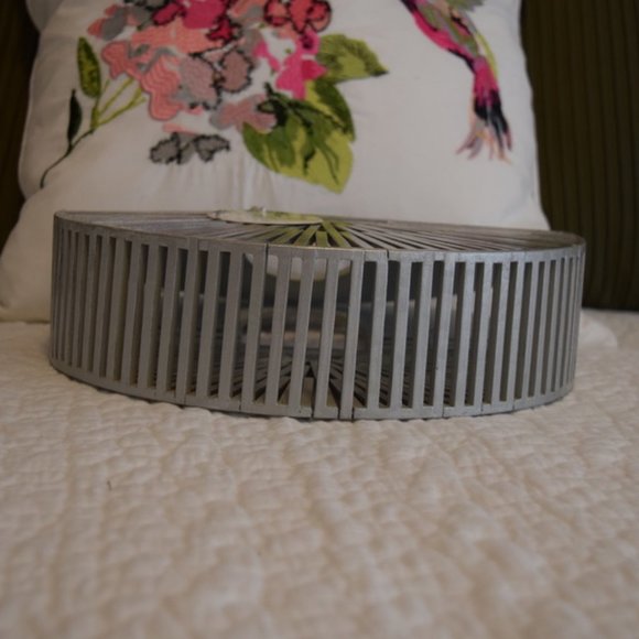 Amerileather (like Cult Gaia design) Silver Half-Round Ping Bamboo Satchel - Picture 4 of 6